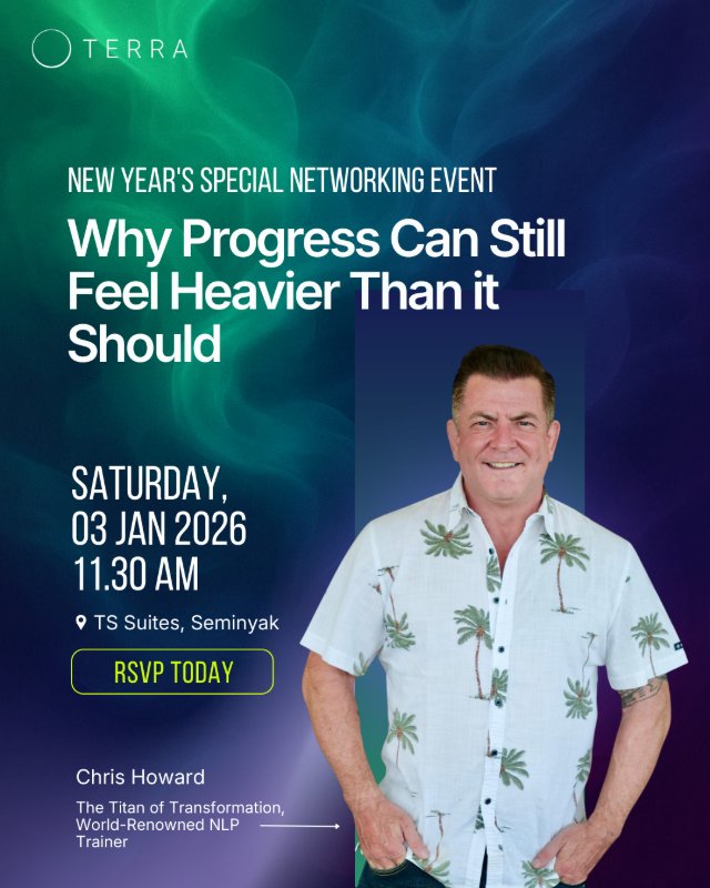Want to make sure 2026 is the year where you finally see progress? Attend this Chris Howard NLP initiation | Terra Business Club Event