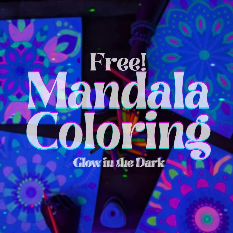🪬 Free Mandala Coloring: Glow in the Dark (Ages 8+)