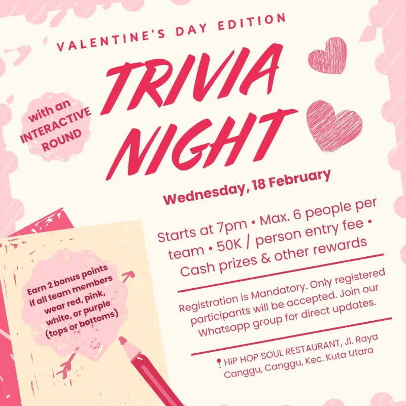 INTERACTIVE TRIVIA / QUIZ NIGHT — VALENTINE’S EDITION