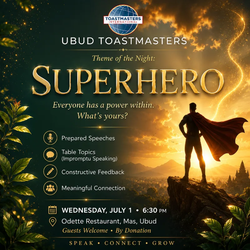 π€ Ubud Toastmasters Β· Public Speaking Night