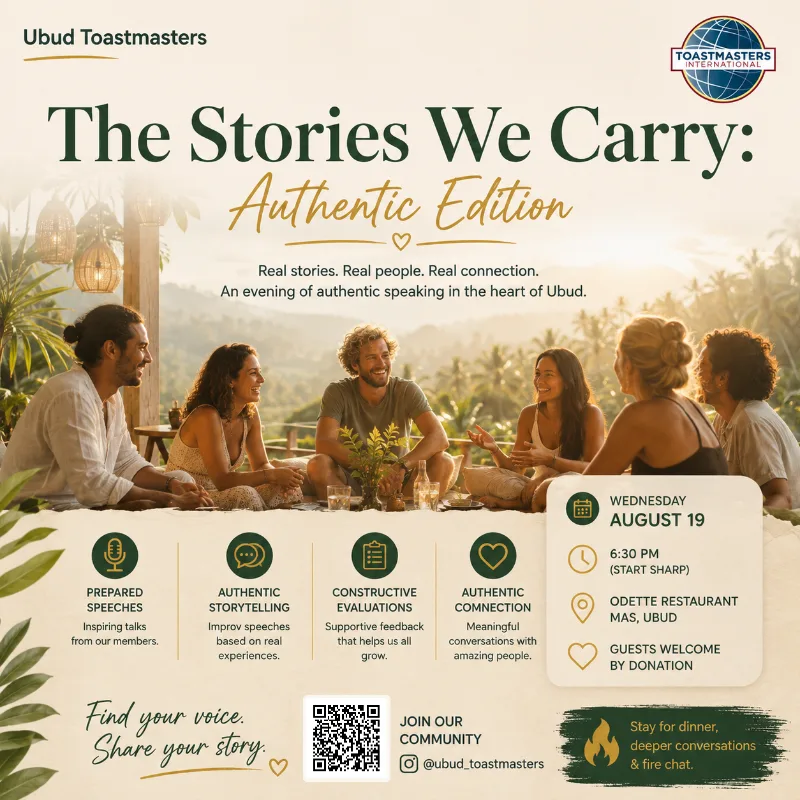 Ubud Speaking Night · The Stories We Carry: Authentic Edition