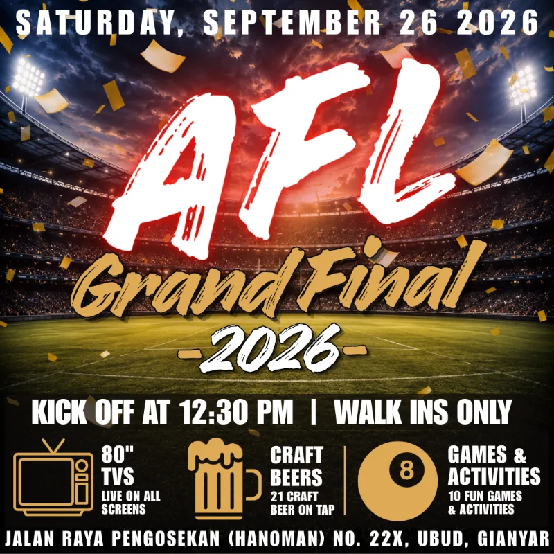 🏉 Afl Finals Live In Ubud This Saturday!