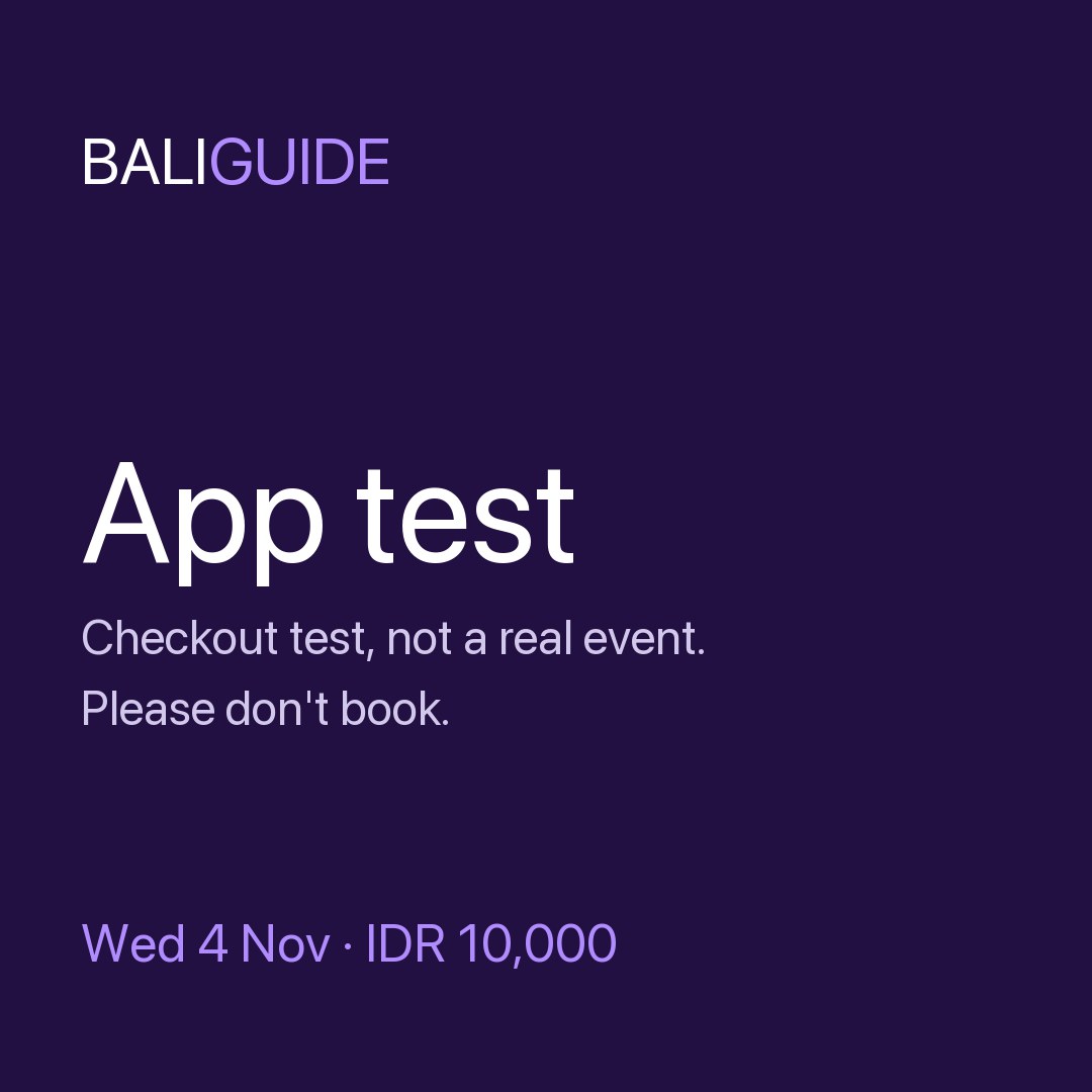 Bali Guide App Test