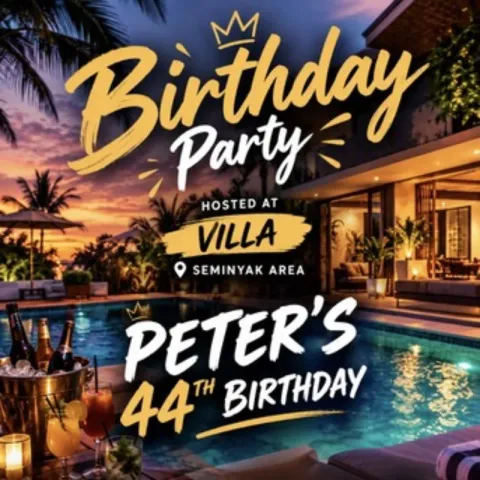 Seminyak After Dark — Peter’s 44th 🌙🍾